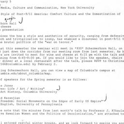 Announcements, 2009-02-05. ...