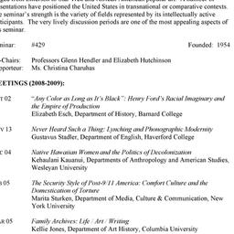 Schedules. American Studies...
