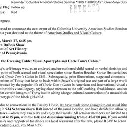 Announcements, 2008-03-27. ...