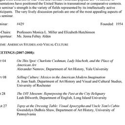 Schedules. American Studies...
