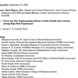 Minutes, 2006-09-19. Drugs ...