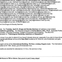 Announcements, 2009-04-21. ...