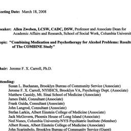 Minutes, 2008-03-18. Drugs ...