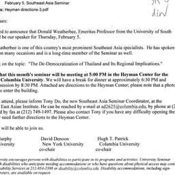 Announcements, 2009-02-05. ...