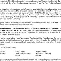 Announcements, 2008-11-06. ...