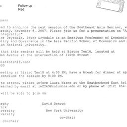 Announcements, 2007-11-08. ...