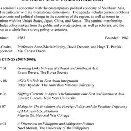 Schedules. Southeast Asia i...