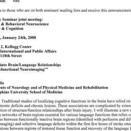 Announcements, 2008-01-24. ...
