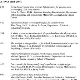 Schedules. Genetic Epidemio...