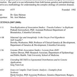 Schedules. Genetic Epidemio...