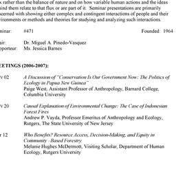 Schedules. Ecology and Cult...