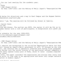 Announcements, 2009-05-08. ...
