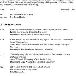 Schedules. Japan, Modern Ea...