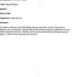 Minutes, 2005-11-04. Irish ...