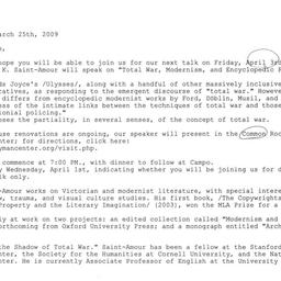 Announcements, 2009-04-03. ...
