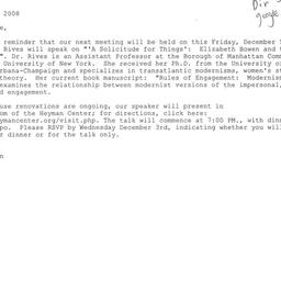 Announcements, 2008-12-05. ...