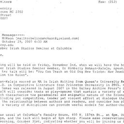 Announcements, 2007-11-02. ...