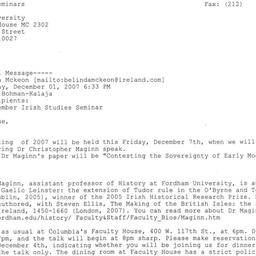 Announcements, 2007-12-07. ...