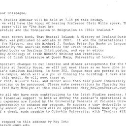 Announcements, 2008-05-02. ...