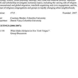 Schedules. Religion in New ...