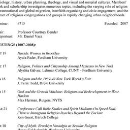 Schedules. Religion in New ...