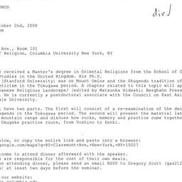 Announcements, 2008-10-02. ...