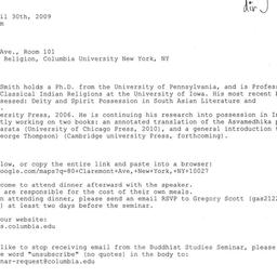 Announcements, 2009-04-30. ...