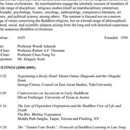 Schedules. Buddhist Studies...