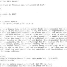 Announcements, 2007-11-08. ...