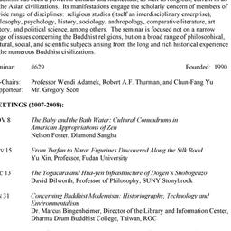 Schedules. Buddhist Studies...