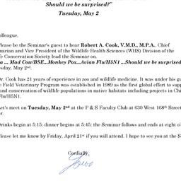 Announcements, 2006-05-02. ...