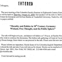 Announcements, 2008-01-31. ...