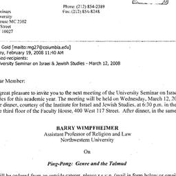 Announcements, 2008-03-12. ...