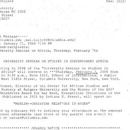 Announcements, 2008-01-21. ...