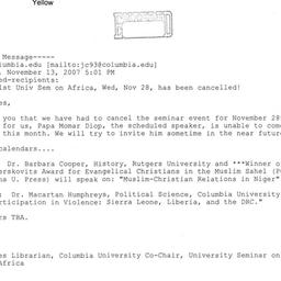 Announcements, 2007-11-13. ...