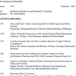 Schedules. China: Internati...