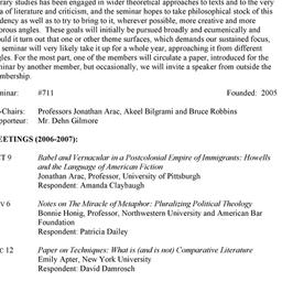 Schedules. Literary Theory,...