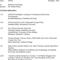 Schedules. The City, semina...