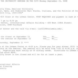 Announcements, 2008-09-15. ...