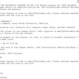 Announcements, 2009-01-26. ...