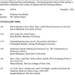 Schedules. The City, semina...
