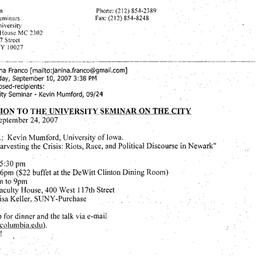 Announcements, 2007-09-24. ...
