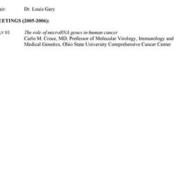 Schedules. Cancer, seminar ...