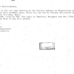 Announcements, 2008-04-24. ...