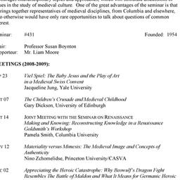 Schedules. Medieval Studies...