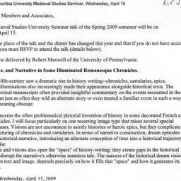 Announcements, 2009-04-15. ...
