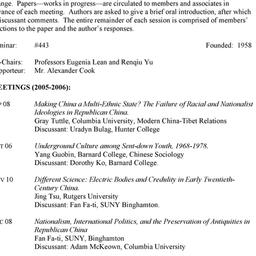 Schedules. Modern East Asia...