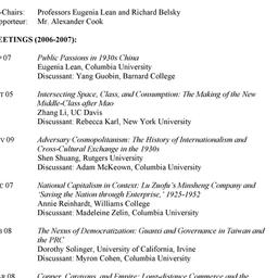 Schedules. Modern East Asia...
