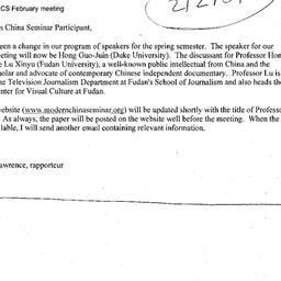 Announcements, 2009-02-02. ...