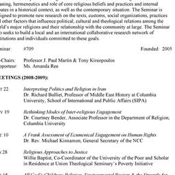Schedules. Religion and Wor...